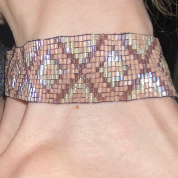 Tribal Geometric Beaded Choker/ Bracelet - Picture 5 of 8
